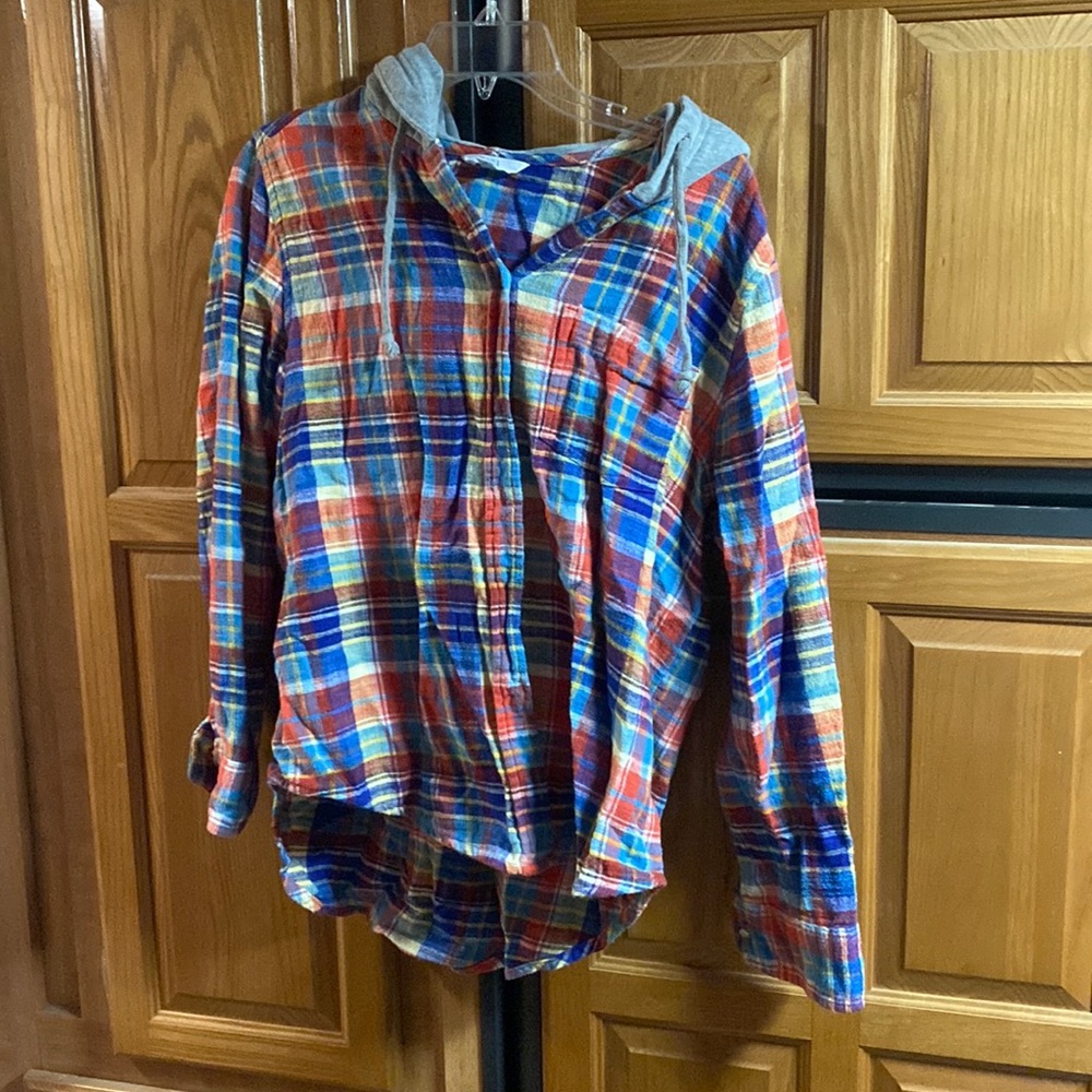 Plaid hooded sweatshirt